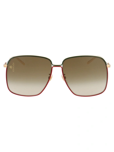 Shop Gucci Gg0394s Sunglasses In 003 Gold Gold Brown