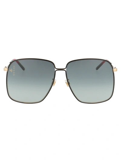 Shop Gucci Gg0394s Sunglasses In 001 Gold Gold Grey