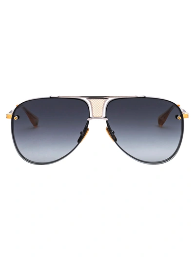Shop Dita Decade-two Sunglasses In Black Palladium-18k Gold W/ Dark Grey To Clear - Ar