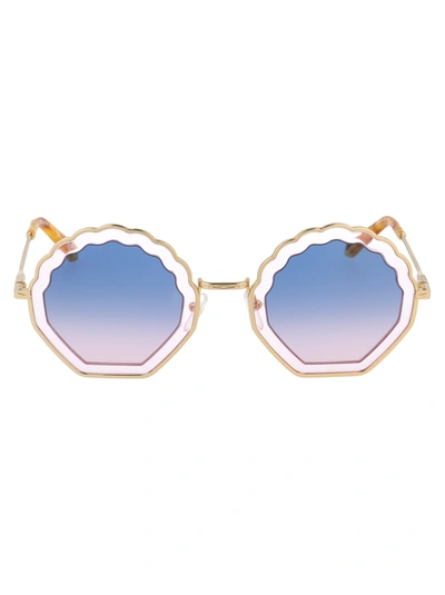 Shop Chloé Ce147s Sunglasses In 833 Gold Light Pink