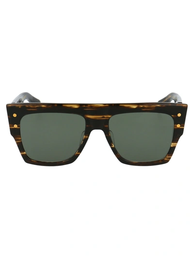 Shop Balmain B-i Sunglasses In Dark Brown Swirl Gold W/g 15 Ar