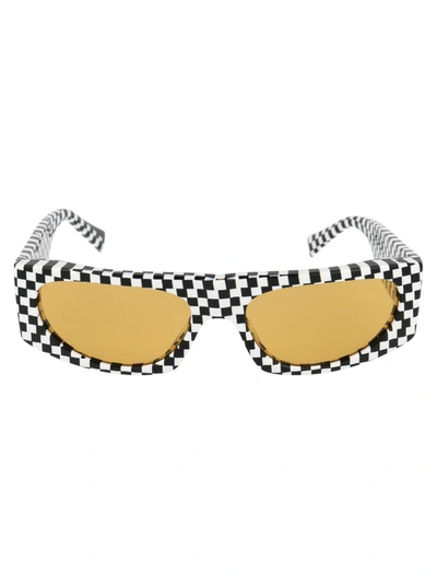 Shop Alain Mikli N 863 Sunglasses In 005/85 Black White Damier