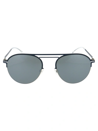 Shop Mykita Duane Sunglasses In 091 Silver/navy