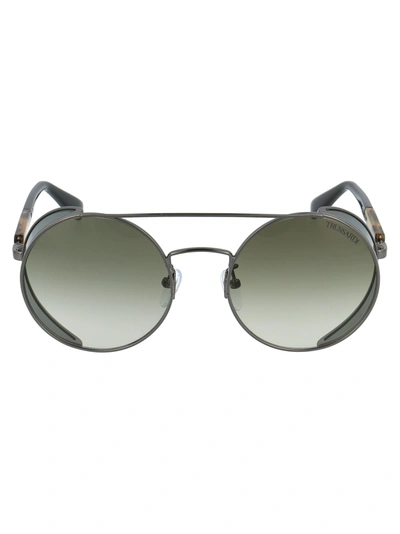 Shop Trussardi Str363 Sunglasses In 568v Gunmetal