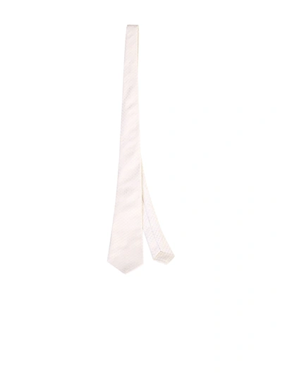 Shop Kiton Micro-patterned Tie In White