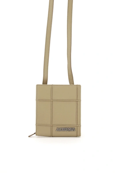 Shop Jacquemus Le Gadjo Wallet With Strap In Light Khaki (beige)