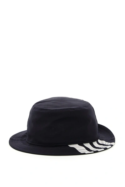 Shop Thom Browne 4-bar Bucket Hat In Navy (blue)