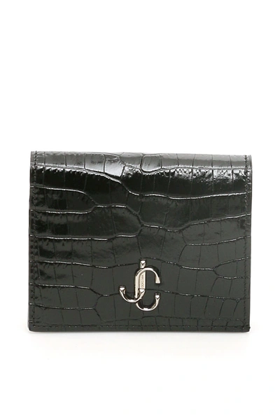 Jimmy Choo Monogram Hanne Wallet In Black (black)
