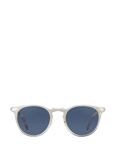 Shop Garrett Leight Ocean Sun Champagne-silver Sunglasses In Ch-s-nvy