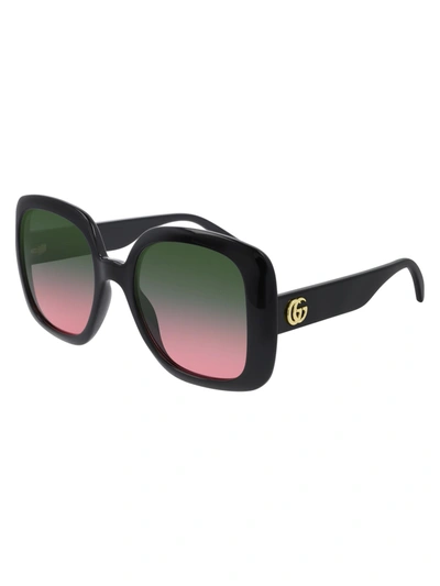 Shop Gucci Gg0713s Sunglasses In Black Black Green