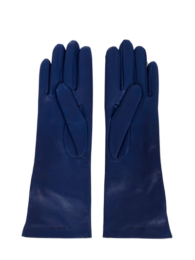 Shop Saint Laurent Gloves In Blue