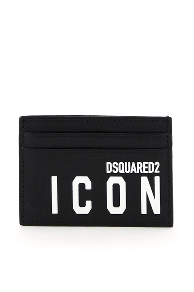 Shop Dsquared2 Icon Print Card Holder In Nero Bianco (black)