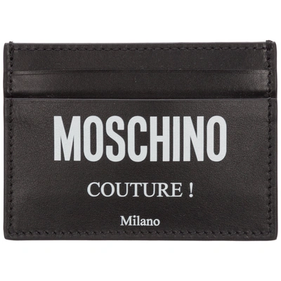 Shop Moschino Biker Credit Card Holder In Black