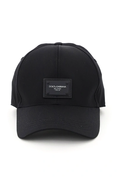 Shop Dolce & Gabbana Baseball Cap Logo In Nero