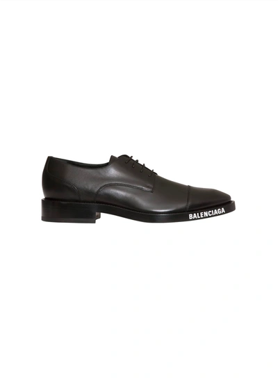 Shop Balenciaga Formal Logoed Shoes In Black