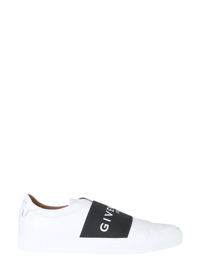 Shop Givenchy Logo Band Sneakers In Bianco
