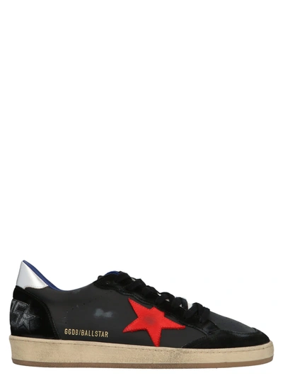 Shop Golden Goose Ballstar Sneaker In Black/red/silver