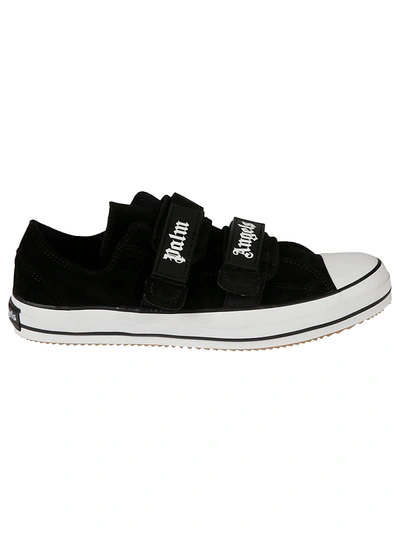 Shop Palm Angels Velcro Vulcanized Sneakers In Black White