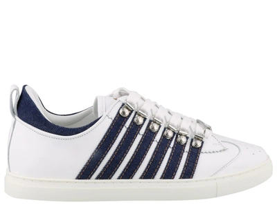 Shop Dsquared2 251 Box Sole Sneakers In Bianco