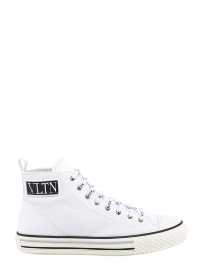 Shop Valentino Giggies High-top Fabric Sneakers In Bianco