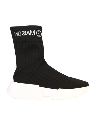 Shop Mm6 Maison Margiela Branded Sneakers In Black