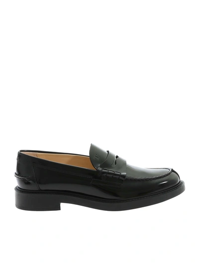 Shop Tod's College Loafers In Black