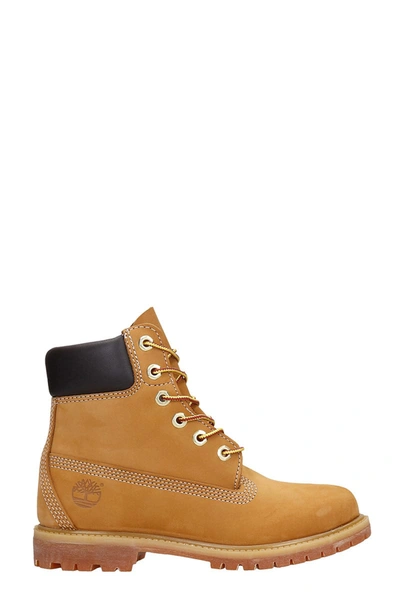 Shop Timberland 6in Prem Combat Boots In Yellow Nubuck