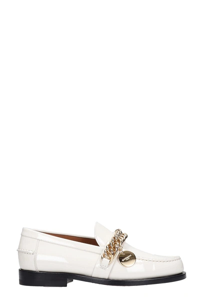 Shop Givenchy Chain Loafer Loafers In Beige Patent Leather