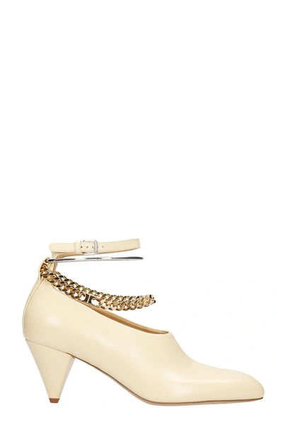 Shop Jil Sander Pumps In Beige Leather