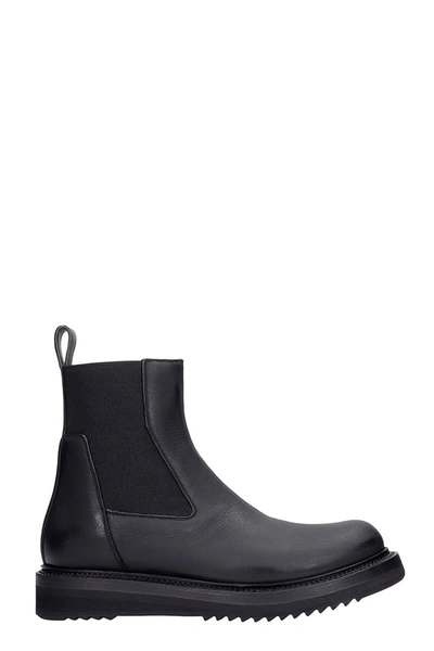 Shop Rick Owens Creeper Elastic Low Heels Ankle Boots In Black Leather