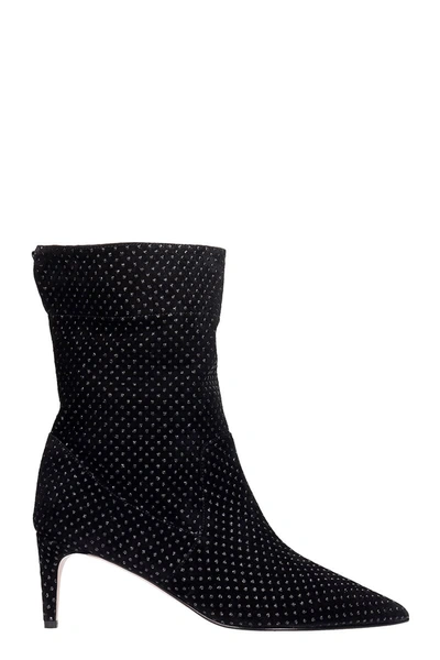 Shop Red Valentino High Heels Ankle Boots In Black Suede