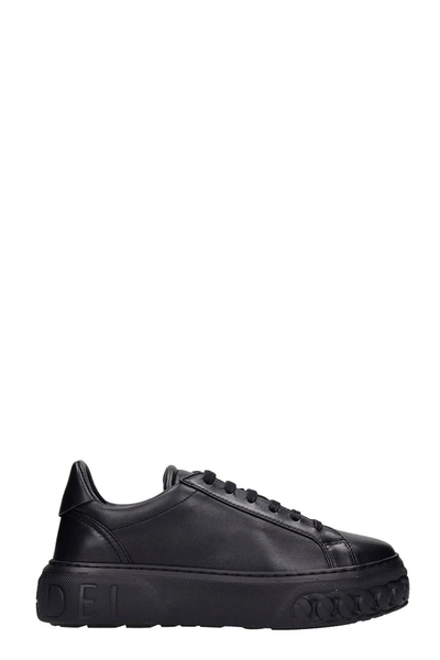 Shop Casadei Off-road Sneakers In Black Leather