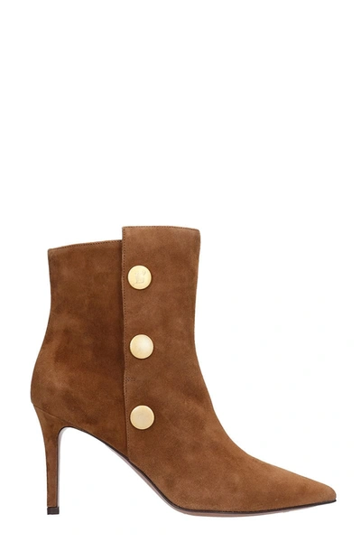 L'autre Chose High Heels Ankle Boots In Leather Color Suede In Leather Color