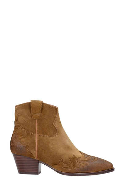 Shop Ash Harlow 02 Texan Ankle Boots In Leather Color Suede