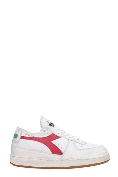 Shop Diadora Mi Basket Row C Sneakers In White Leather