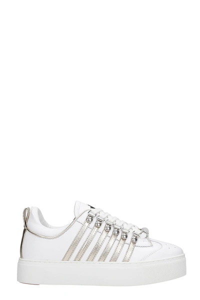 Shop Dsquared2 251 Sneakers In White Leather
