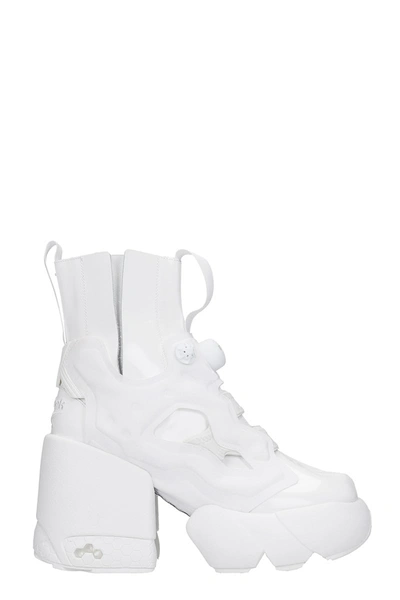 Shop Maison Margiela High Heels Ankle Boots In White Leather