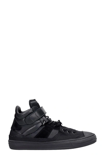 Shop Maison Margiela Evolutino Sneakers In Black Leather And Fabric