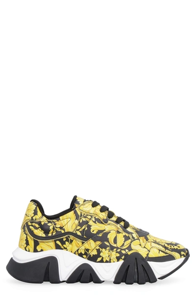 Shop Versace Squalo Low-top Sneakers In Gold