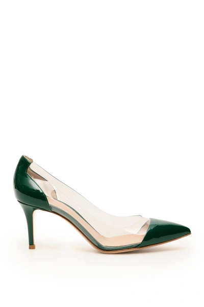 Shop Gianvito Rossi Plexi 85 Pumps In Leaf Trasp (green)