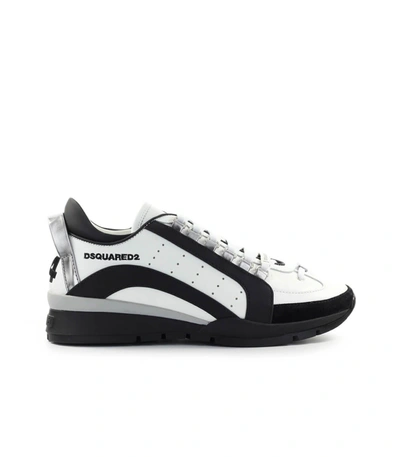 Shop Dsquared2 551 White Black Sneaker In Bianco / Nero