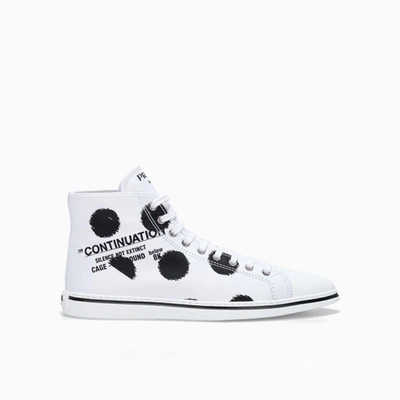 Shop Prada Pointed-toe High-top Sneakers In White