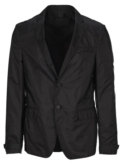 Shop Prada Nylon Single-breasted Blazer In Black