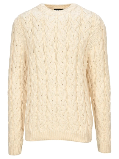 Shop Alanui Cable Knit Sweater In Lapponia