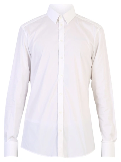 Shop Dolce & Gabbana White Stretch Shirt In Bianco Ottico