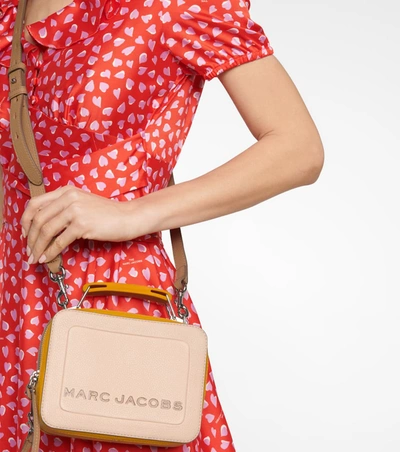 Shop Marc Jacobs The Colorblock Textured Mini Box Bag In Beige