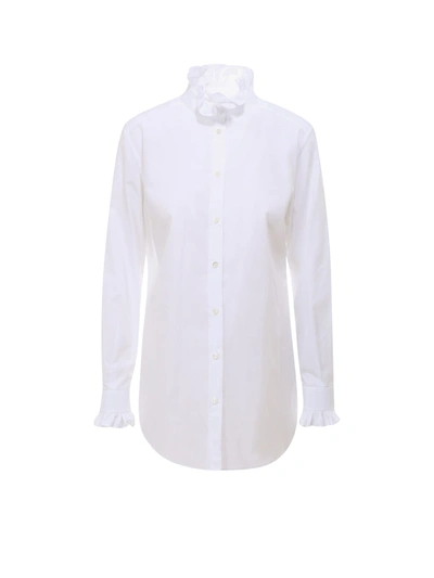 Shop Dolce & Gabbana Ruffled-collar Long Shirt