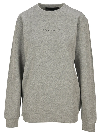 Shop Alyx Logo Print Sweatshirt In Grey Mel