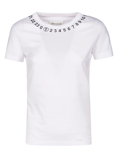 Shop Maison Margiela Logo Print Slim T-shirt In Bianco