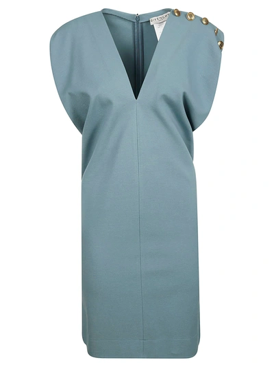 Shop Givenchy V-neck Embellished Shoulder Dress In Verde